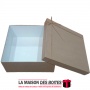 La Maison des Boîtes - Boîte en Bois Couvert de Kraft - Carré - (26x26x11cm) - Tunisie Meilleur Prix (Idée Cadeau, Gift Box, Déc