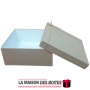 La Maison des Boîtes - Boîte en Bois Couvert de Kraft - Carré - (20x20x8cm) - Tunisie Meilleur Prix (Idée Cadeau, Gift Box, Déco