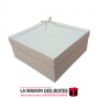 La Maison des Boîtes - Boîte en Bois Couvert de Kraft - Carré - (20x20x8cm) - Tunisie Meilleur Prix (Idée Cadeau, Gift Box, Déco