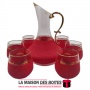 La Maison des Boîtes - Six de Verres à Eau avec Carafe -  Rouge & Doré - Tunisie Meilleur Prix (Idée Cadeau, Gift Box, Décoratio