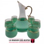 La Maison des Boîtes - Six de Verres à Eau avec Carafe -  Vert & Doré - Tunisie Meilleur Prix (Idée Cadeau, Gift Box, Décoration