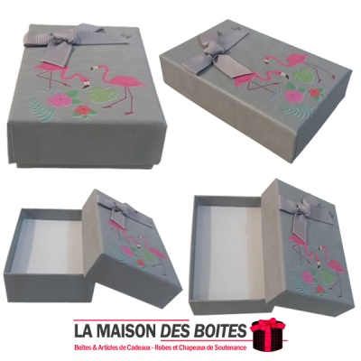 La Maison des Boîtes - Boite Cadeau avec Couvercle Gris pour Porte-clé & Petit Bijou - Tunisie Meilleur Prix (Idée Cadeau, Gift 