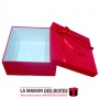 La Maison des Boîtes - Boîte Cadeaux Carrés Velours & Ruban Satiné Rouge  - (M:17.3x17.3x7.5cm) - Tunisie Meilleur Prix (Idée Ca