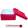 La Maison des Boîtes - Boîte Cadeaux Carrés Velours & Ruban Satiné Rouge  - (S: 15.5 x 15.5 x 6 cm) - Tunisie Meilleur Prix (Idé