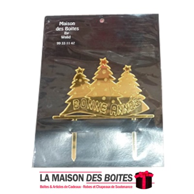 La Maison des Boîtes - Garniture à Gâteau en Acrylique Doré Miroir de Fête Réveillon - Tunisie Meilleur Prix (Idée Cadeau, Gift 