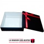La Maison des Boîtes - Boîte Cadeaux Carrés Velours  Noir & Ruban Satiné Rouge - (35x35x10cm) - Tunisie Meilleur Prix (Idée Cade