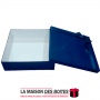 La Maison des Boîtes - Boîte Cadeaux Carrés Velours Bleu & Ruban Satiné Bleu - (35x35x10cm) - Tunisie Meilleur Prix (Idée Cadeau