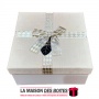 La Maison des Boîtes - Boîte Cadeaux Carré & Ruban Ecru & Doré  - (L:18.5x18.5x9cm) - Tunisie Meilleur Prix (Idée Cadeau, Gift B