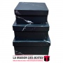 La Maison des Boîtes - Lot de 3 Boîtes Cadeaux Carrés Marbre Noir - Tunisie Meilleur Prix (Idée Cadeau, Gift Box, Décoration, So