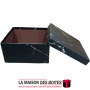 La Maison des Boîtes - Boîte Cadeaux Carré Marbre Noir - (L:18.5x18.5x9cm) - Tunisie Meilleur Prix (Idée Cadeau, Gift Box, Décor