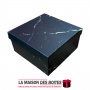 La Maison des Boîtes - Boîte Cadeaux Carré Marbre Noir - (S:14.5x14.5x6cm) - Tunisie Meilleur Prix (Idée Cadeau, Gift Box, Décor