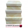 La Maison des Boîtes - Lot de 3 Boîtes Cadeaux Carrés Marbre Jaune - Tunisie Meilleur Prix (Idée Cadeau, Gift Box, Décoration, S