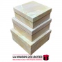 La Maison des Boîtes - Lot de 3 Boîtes Cadeaux Carrés Marbre Jaune - Tunisie Meilleur Prix (Idée Cadeau, Gift Box, Décoration, S