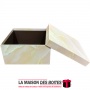 La Maison des Boîtes - Boîte Cadeaux Carré Marbre Jaune - (L:18.5x18.5x9cm) - Tunisie Meilleur Prix (Idée Cadeau, Gift Box, Déco
