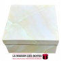 La Maison des Boîtes - Boîte Cadeaux Carré Marbre Jaune - (L:18.5x18.5x9cm) - Tunisie Meilleur Prix (Idée Cadeau, Gift Box, Déco