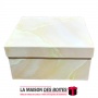 La Maison des Boîtes - Boîte Cadeaux Carré Marbre Jaune - (M:16.5x16.5x7.5cm) - Tunisie Meilleur Prix (Idée Cadeau, Gift Box, Dé