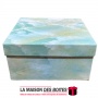 La Maison des Boîtes - Boîte Cadeaux Carré Marbre Vert - (L:18.5x18.5x9cm) - Tunisie Meilleur Prix (Idée Cadeau, Gift Box, Décor