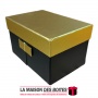 La Maison des Boîtes - Boîte Cadeaux Rectagulaire Noir avec Couvercle Doré Contient 3 Etages - Tunisie Meilleur Prix (Idée Cadea