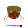 La Maison des Boîtes - Boîte Cadeau de forme cylindrique - Rouge & Doré - (L: 26.5x17cm) - Tunisie Meilleur Prix (Idée Cadeau, G