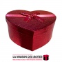 La Maison des Boîtes - Boîte Cadeau Sous Forme de Cœur  Couvert de Semi Cuir - Rouge Brillant - (M:18.5x14x7cm) - Tunisie Meille