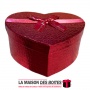 La Maison des Boîtes - Boîte Cadeau Sous Forme de Cœur  Couvert de Semi Cuir - Rouge Brillant - (L:20.5x17.5x8.7cm) - Tunisie Me