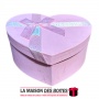 La Maison des Boîtes - Boîte Cadeau Forme de Cœur Pour Sain-valentin Pour Sain-valentin & Ruban Satiné Rose & Doré - (M:18.5x14x