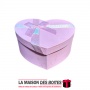 La Maison des Boîtes - Boîte Cadeau Forme de Cœur Pour Sain-valentin Pour Sain-valentin & Ruban Satiné Rose & Doré  - (S:10.5x13