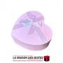 La Maison des Boîtes - Boîte Cadeau Forme de Cœur Pour Sain-valentin Pour Sain-valentin & Ruban Satiné Rose & Doré  - (S:10.5x13
