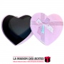 La Maison des Boîtes - Boîte Cadeau Forme de Cœur Pour Sain-valentin Pour Sain-valentin & Ruban Satiné Rose & Doré- (L:20.5x17.5