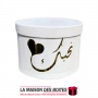 La Maison des Boîtes - Boîte Cadeau à fleurs Cylindrique en Velours - Blanc  & Désigne "نحبك" en Doré - (20.5x15 cm) - Tunisie M