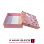 La Maison des Boîtes - Boite Cadeau  Carré de Bijou en Papier-Peint (8.5x8.5x3cm)- Rose - Tunisie Meilleur Prix (Idée Cadeau, Gi