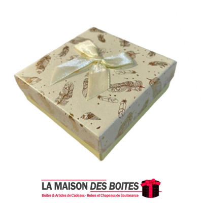 Boite Cadeau Carré de Bijou en Papier-Peint (8.5x8.5x3cm) - Rouge