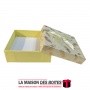 La Maison des Boîtes - Boite Cadeau Carré de Bijou en Papier-Peint (8.5x8.5x3cm)- Jaune - Tunisie Meilleur Prix (Idée Cadeau, Gi