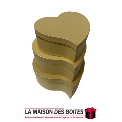 La Maison des Boîtes - Lot de 3 Boîtes Cadeaux Kraft - Tunisie Meilleur Prix (Idée Cadeau, Gift Box, Décoration, Soutenance, Bou