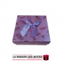 La Maison des Boîtes - Boite Cadeau Carré de Bijou en Papier-Peint (8.5x8.5x3cm) - Violet - Tunisie Meilleur Prix (Idée Cadeau, 