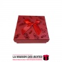 La Maison des Boîtes - Boite Cadeau Carré de Bijou en Papier-Peint (8.5x8.5x3cm) - Rouge - Tunisie Meilleur Prix (Idée Cadeau, G