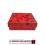 La Maison des Boîtes - Boite Cadeau Carré de Bijou en Papier-Peint (8.5x8.5x3cm) - Rouge - Tunisie Meilleur Prix (Idée Cadeau, G