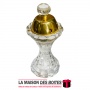 La Maison des Boîtes - Encensoir à Charbon Cristal Avec Couvercle Métalique Doré - Tunisie Meilleur Prix (Idée Cadeau, Gift Box,