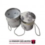 La Maison des Boîtes - Lot de 2 Boîtes Cadeaux sous Forme Cylindrique Motif Marbre Gris - Tunisie Meilleur Prix (Idée Cadeau, Gi