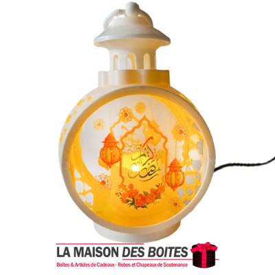 La Maison des Boîtes - Lanterne Avec Bougies LED- Décoration Ramadon -Blanc - Tunisie Meilleur Prix (Idée Cadeau, Gift Box, Déco