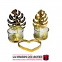 La Maison des Boîtes - Bougeoir  de 2 Feuilles  en Métal Doré - Décoration Pour Ramadon - Tunisie Meilleur Prix (Idée Cadeau, Gi