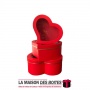 La Maison des Boîtes - Lot de 3 Boîtes Cadeaux Sous Forme de Cœur avec Couvercle Transparent - Rouge - Tunisie Meilleur Prix (Id