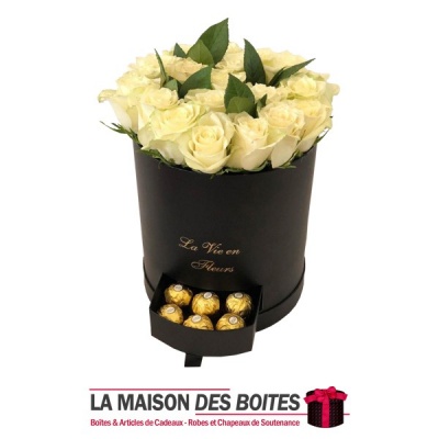 La Maison des Boîtes - Boîte Cadeau en carton de Fleur Noir - Tunisie Meilleur Prix (Idée Cadeau, Gift Box, Décoration, Soutenan