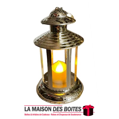 La Maison des Boîtes - Petit  Laterne avec Bougie  Led  - Décoration Ramadon - Argent - Tunisie Meilleur Prix (Idée Cadeau, Gift