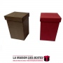 La Maison des Boîtes - Lot de 2 Boîtes Cadeaux rectangulaires - Marron & rouge -(15x15x30cm) - Tunisie Meilleur Prix (Idée Cadea