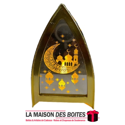 La Maison des Boîtes - Lanterne LED Metalique - Décoration Ramadon - Doré - Tunisie Meilleur Prix (Idée Cadeau, Gift Box, Décora