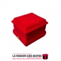 La Maison des Boîtes - Boite en velours Carré pour Bagues de Fiançailles  - Rouge - (4.5x5x4.5cm) - Tunisie Meilleur Prix (Idée 