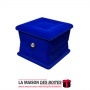 La Maison des Boîtes - Boite en velours Carré pour Bagues de Fiançailles - Bleu  - (4.5x5x4.5cm) - Tunisie Meilleur Prix (Idée C