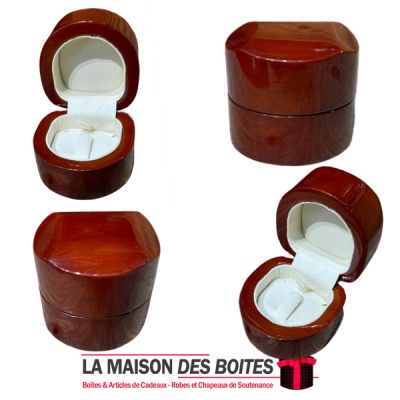 La Maison des Boîtes - Boite en Bois pour Bagues de Fiançailles - Marron  - (6x6x6cm) - Tunisie Meilleur Prix (Idée Cadeau, Gift