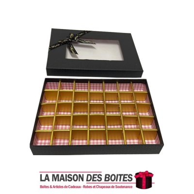 La Maison des Boîtes - Coffret Chocolat Rectangulaire de 35 Pièces-Noir - Tunisie Meilleur Prix (Idée Cadeau, Gift Box, Décorati